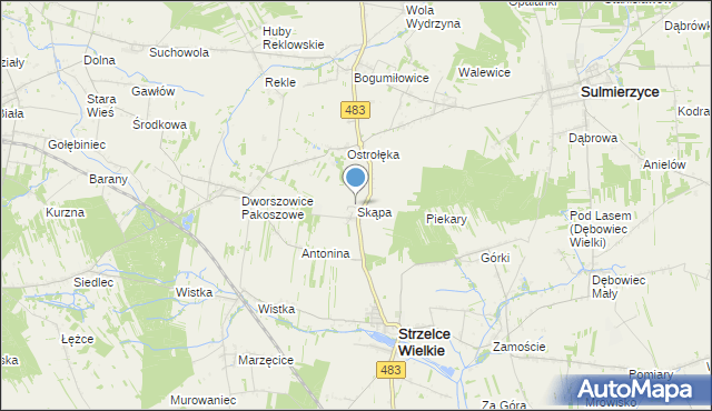 mapa Skąpa, Skąpa na mapie Targeo